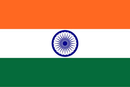 Drapeau de l'Inde avec ses couleurs safran, blanc et vert